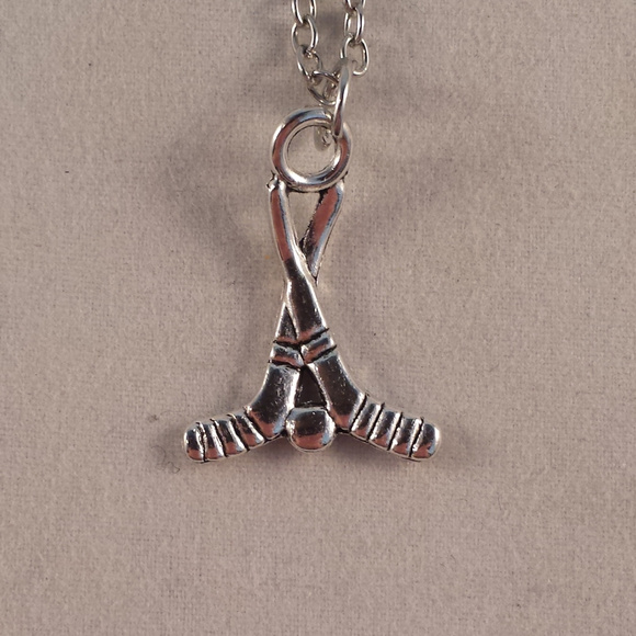 Kristy's Jewels Other - Silver Hockey Sticks Ball Pendant Necklace